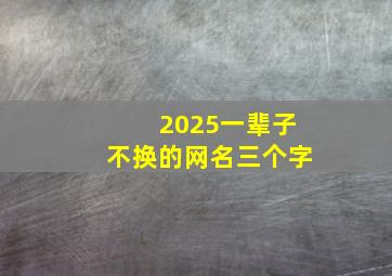 2025一辈子不换的网名三个字