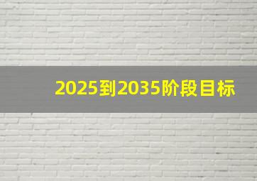 2025到2035阶段目标