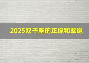 2025双子座的正缘和孽缘