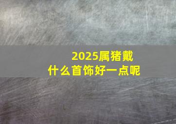 2025属猪戴什么首饰好一点呢