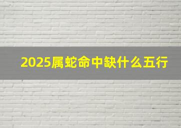 2025属蛇命中缺什么五行