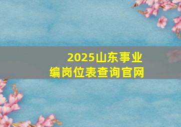 2025山东事业编岗位表查询官网