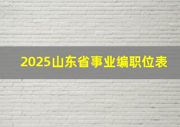 2025山东省事业编职位表