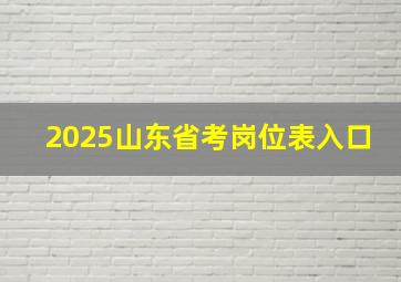 2025山东省考岗位表入口