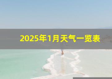 2025年1月天气一览表