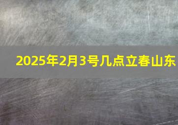 2025年2月3号几点立春山东