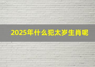 2025年什么犯太岁生肖呢