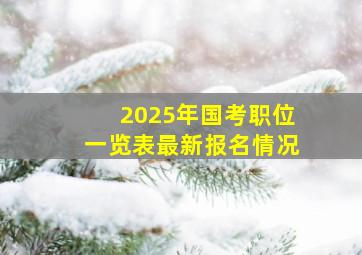 2025年国考职位一览表最新报名情况