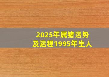 2025年属猪运势及运程1995年生人