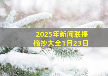 2025年新闻联播摘抄大全1月23日