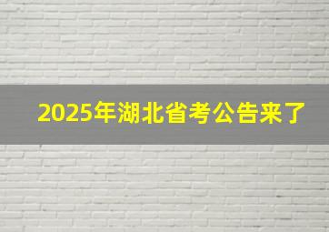 2025年湖北省考公告来了