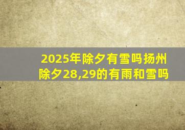 2025年除夕有雪吗扬州除夕28,29的有雨和雪吗