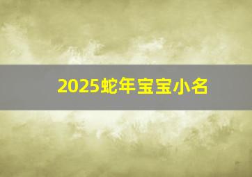 2025蛇年宝宝小名