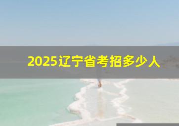 2025辽宁省考招多少人