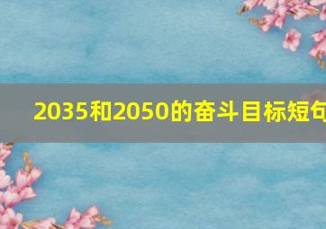 2035和2050的奋斗目标短句