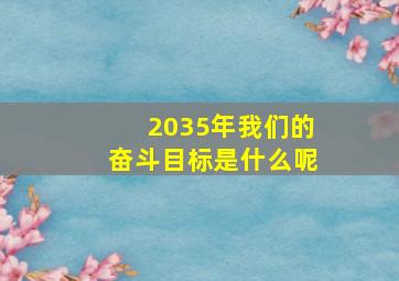 2035年我们的奋斗目标是什么呢