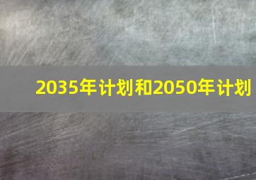 2035年计划和2050年计划