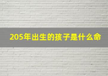 205年出生的孩子是什么命