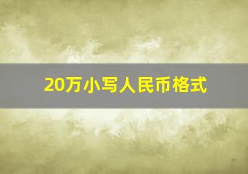 20万小写人民币格式