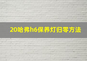 20哈弗h6保养灯归零方法