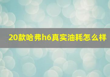 20款哈弗h6真实油耗怎么样