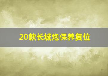 20款长城炮保养复位