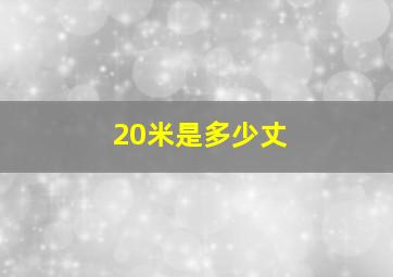 20米是多少丈