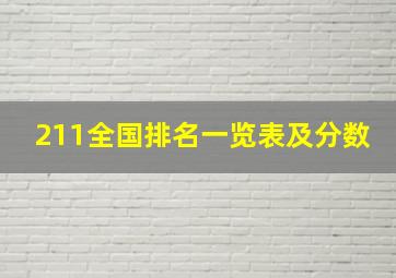 211全国排名一览表及分数