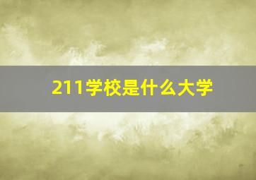 211学校是什么大学