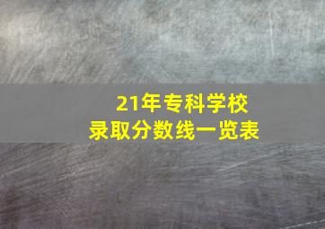 21年专科学校录取分数线一览表