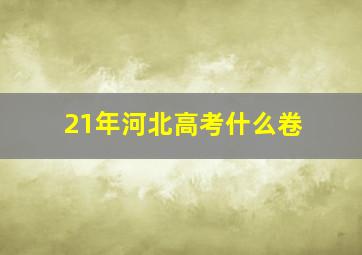 21年河北高考什么卷