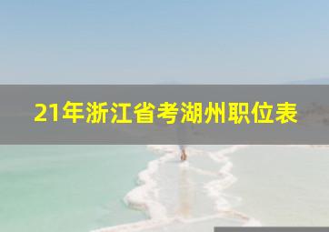 21年浙江省考湖州职位表