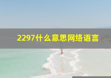 2297什么意思网络语言