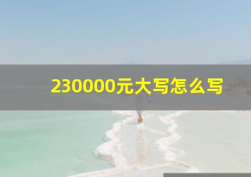 230000元大写怎么写