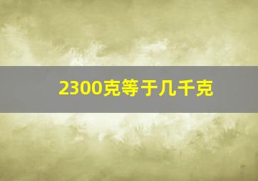 2300克等于几千克