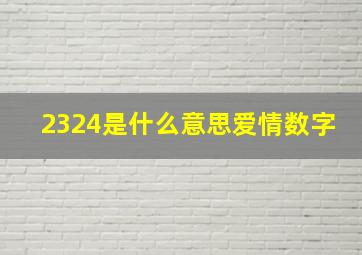 2324是什么意思爱情数字