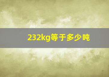 232kg等于多少吨