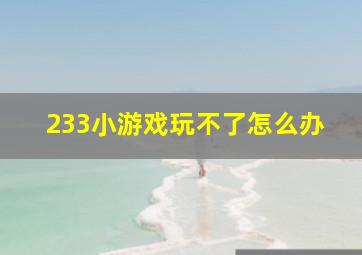 233小游戏玩不了怎么办