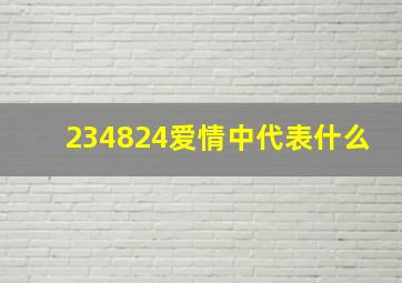 234824爱情中代表什么