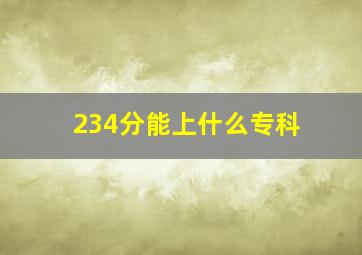 234分能上什么专科