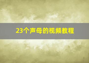 23个声母的视频教程