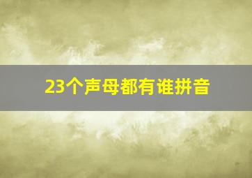 23个声母都有谁拼音