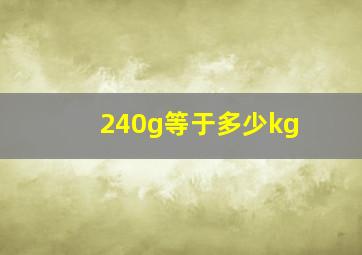 240g等于多少kg