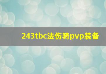 243tbc法伤骑pvp装备