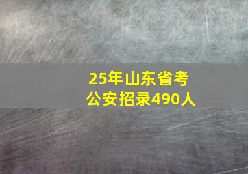 25年山东省考公安招录490人