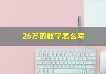 26万的数字怎么写