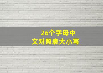 26个字母中文对照表大小写