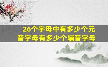 26个字母中有多少个元音字母有多少个辅音字母