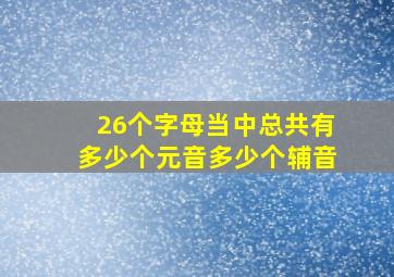 26个字母当中总共有多少个元音多少个辅音