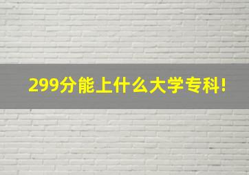 299分能上什么大学专科!